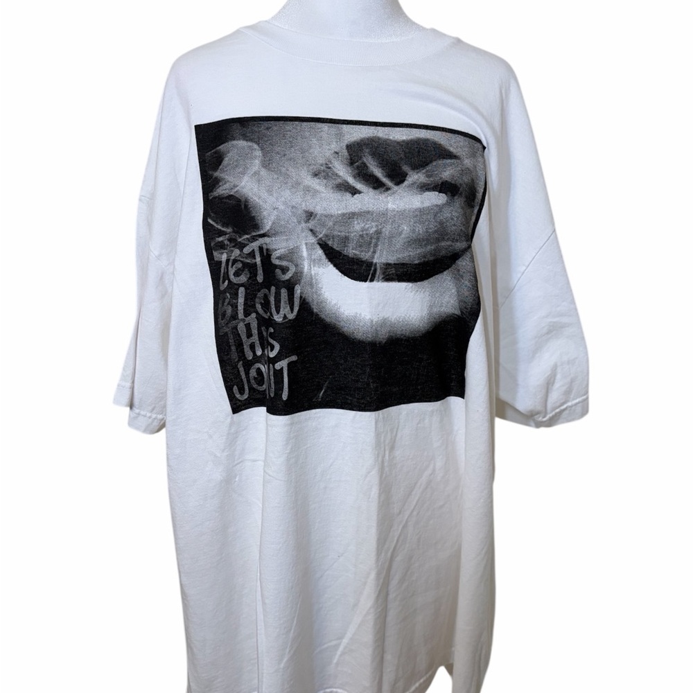 Mary Jane White T-Shirt with Gray Print
